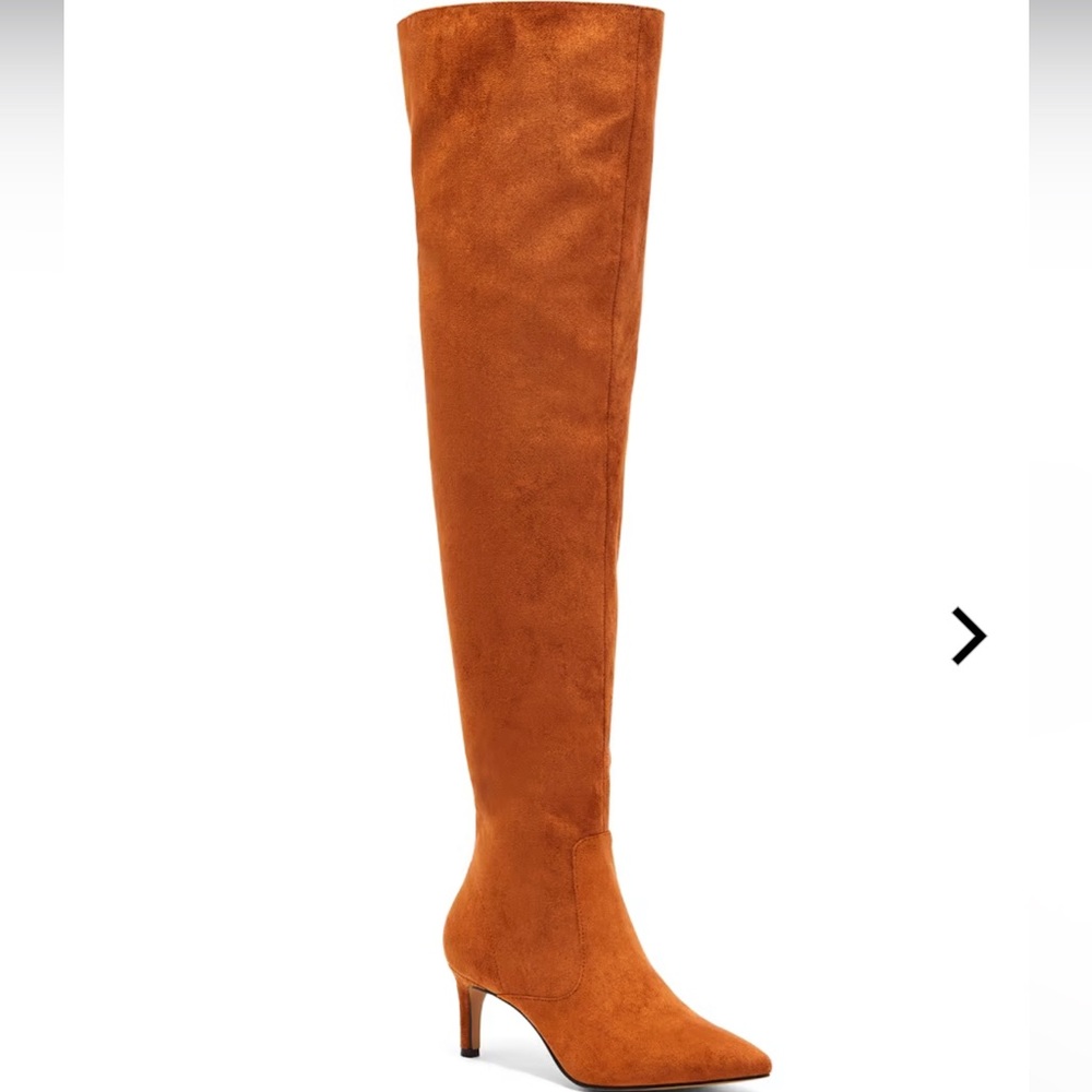NIB High thigh faux suede boot Cognac 🔥 multiple sizes!
